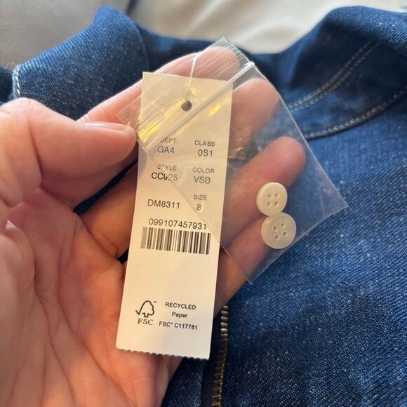 NWT J crew Denim utility dress size 8 - Picture 7 of 8